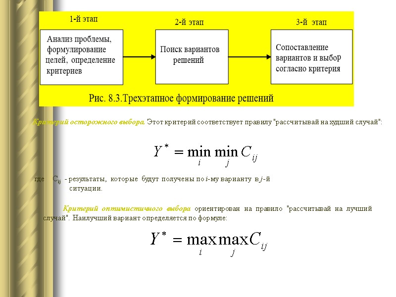 Критерий осторожного выбора. Этот критерий соответствует правилу 